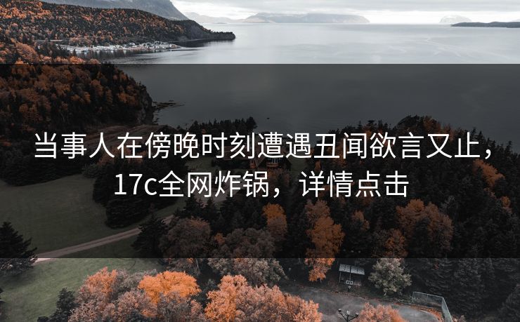 当事人在傍晚时刻遭遇丑闻欲言又止，17c全网炸锅，详情点击